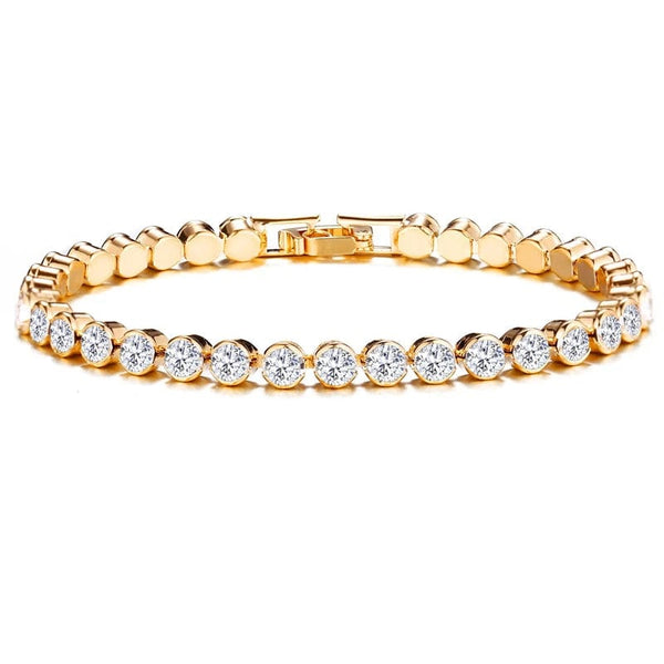 Planet Gates 14k Gold Filled Tennis Bracelet 3mm 4mm Cubic Zirconia Classic Tennis Link Bracelets For Women Girls