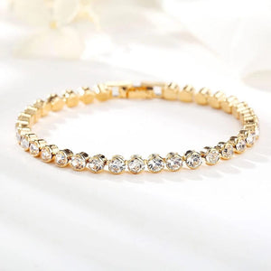 Planet Gates 14k Gold Filled Tennis Bracelet 3mm 4mm Cubic Zirconia Classic Tennis Link Bracelets For Women Girls