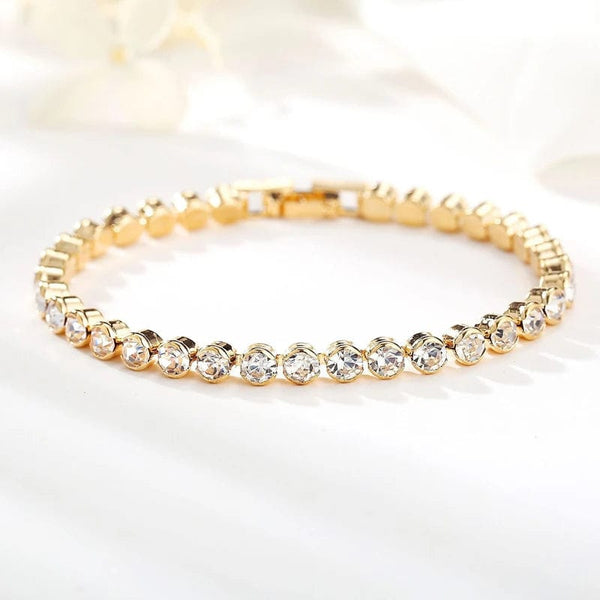 Planet Gates 14k Gold Filled Tennis Bracelet 3mm 4mm Cubic Zirconia Classic Tennis Link Bracelets For Women Girls