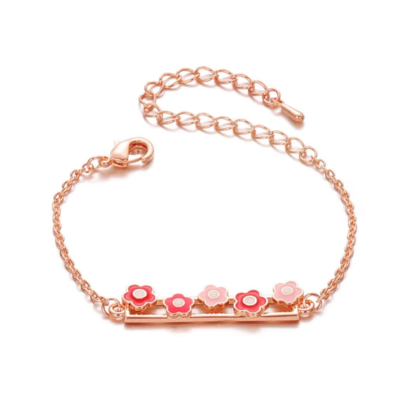 Planet Gates 14K Gold Plated Charm Cuff Adjustable Flower Bracelets Fashion kids Models Super Flash Jewelry for Women Girls