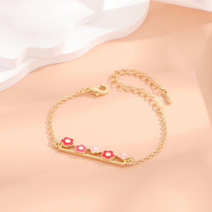 Planet Gates 14K Gold Plated Charm Cuff Adjustable Flower Bracelets Fashion kids Models Super Flash Jewelry for Women Girls