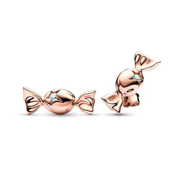 Planet Gates 14K Rose Gold Plated 925 Silver Sparkling Infinity Stud Earrings Floating Curved Feather Stud Earrings Fine Jewelry Women
