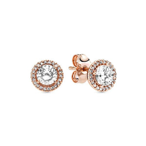 Planet Gates 14K Rose Gold Plated 925 Silver Sparkling Infinity Stud Earrings Floating Curved Feather Stud Earrings Fine Jewelry Women
