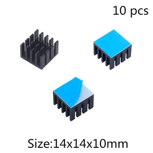 Planet Gates 14x14x10mm Aluminum Heatsink Radiator Heat sink for Electronic IC Chip RAM MOS Dynatron Raspberry Pi Cooling With Thermal Conductive Tape