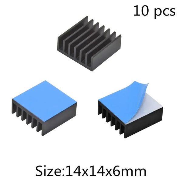 Planet Gates 14x14x6mm Aluminum Heatsink Radiator Heat sink for Electronic IC Chip RAM MOS Dynatron Raspberry Pi Cooling With Thermal Conductive Tape