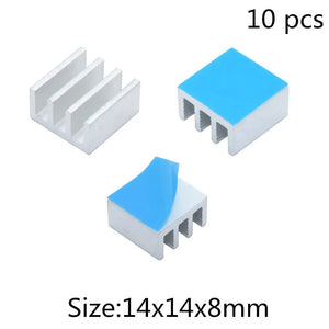 Planet Gates 14x14x8mm 1 Aluminum Heatsink Radiator Heat sink for Electronic IC Chip RAM MOS Dynatron Raspberry Pi Cooling With Thermal Conductive Tape