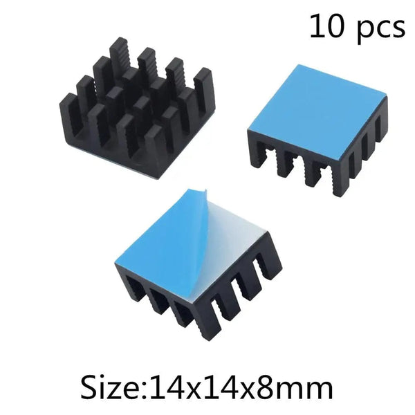 Planet Gates 14x14x8mm Aluminum Heatsink Radiator Heat sink for Electronic IC Chip RAM MOS Dynatron Raspberry Pi Cooling With Thermal Conductive Tape