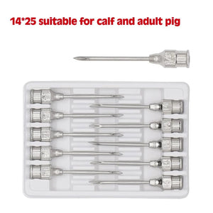 Planet Gates 14x25 10 Pcs/boxs Farm Animals Injection Needle 304 Stainless Steel Dispensing Needle Syringe Poultry Small Veterinary Supplies