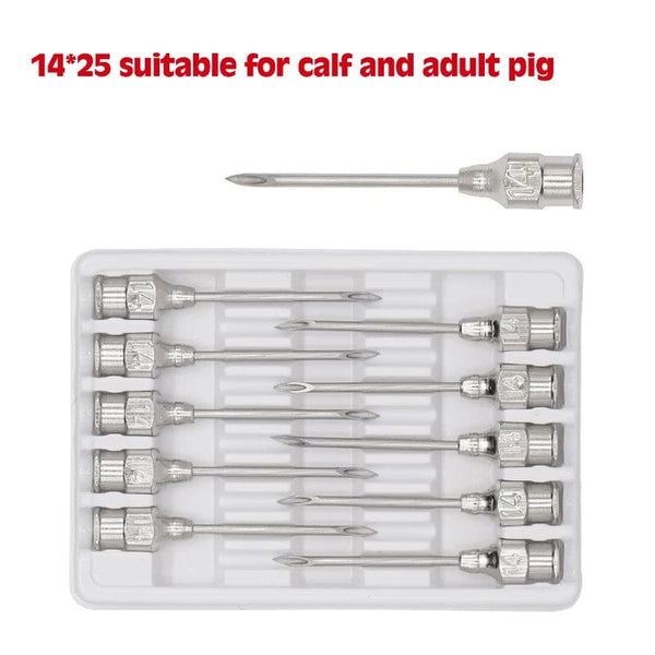 Planet Gates 14x25 10 Pcs/boxs Farm Animals Injection Needle 304 Stainless Steel Dispensing Needle Syringe Poultry Small Veterinary Supplies