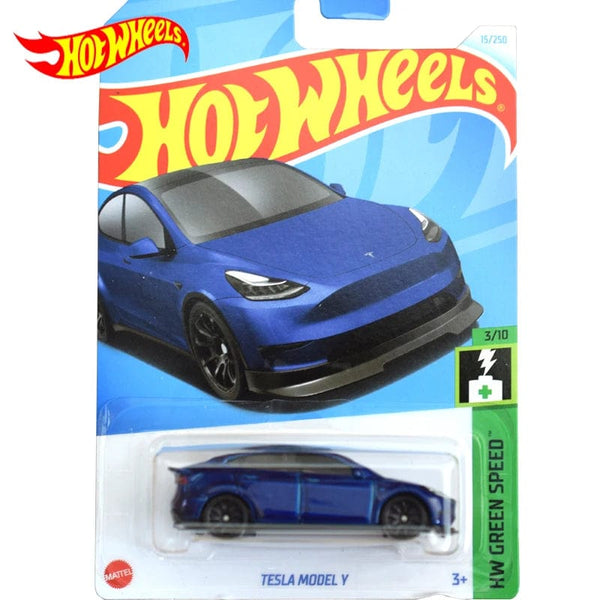 Planet Gates 15 1 2024F Original Hot Wheels Car Tesla Model Y Toys for Boys 1/64 Diecast Metal Vehicle Green Speed Juguete Collector Birthday Gift