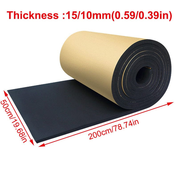 Planet Gates 15/10mm Thickness Car Hood Engine Firewall Heat Mat Deadener Sound Noise Proof Insulation Deadening Sticker Auto Accessories 200*50cm