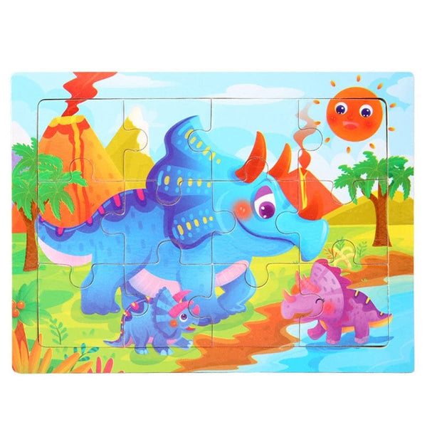 Planet Gates 15*11cm 3D Puzzle Cartoon Animals Wood Puzzle Kids Cognitive Jigsaw Puzzle Baby Wooden Toys Educational Toys for Children