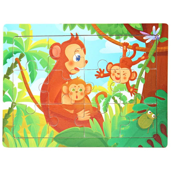 Planet Gates 15*11cm 3D Puzzle Cartoon Animals Wood Puzzle Kids Cognitive Jigsaw Puzzle Baby Wooden Toys Educational Toys for Children