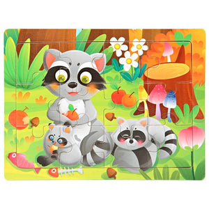 Planet Gates 15*11cm 3D Puzzle Cartoon Animals Wood Puzzle Kids Cognitive Jigsaw Puzzle Baby Wooden Toys Educational Toys for Children