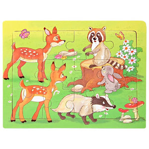 Planet Gates 15*11cm 3D Puzzle Cartoon Animals Wood Puzzle Kids Cognitive Jigsaw Puzzle Baby Wooden Toys Educational Toys for Children