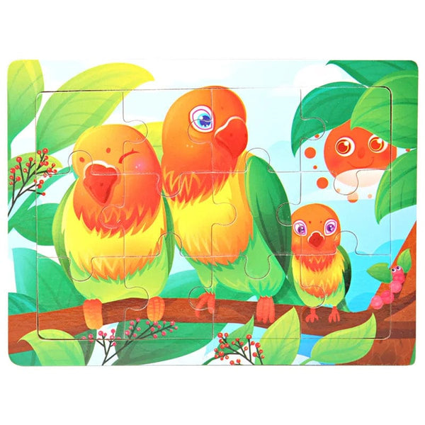 Planet Gates 15*11cm 3D Puzzle Cartoon Animals Wood Puzzle Kids Cognitive Jigsaw Puzzle Baby Wooden Toys Educational Toys for Children