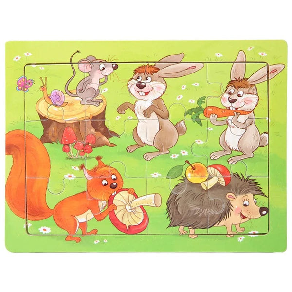 Planet Gates 15*11cm 3D Puzzle Cartoon Animals Wood Puzzle Kids Cognitive Jigsaw Puzzle Baby Wooden Toys Educational Toys for Children
