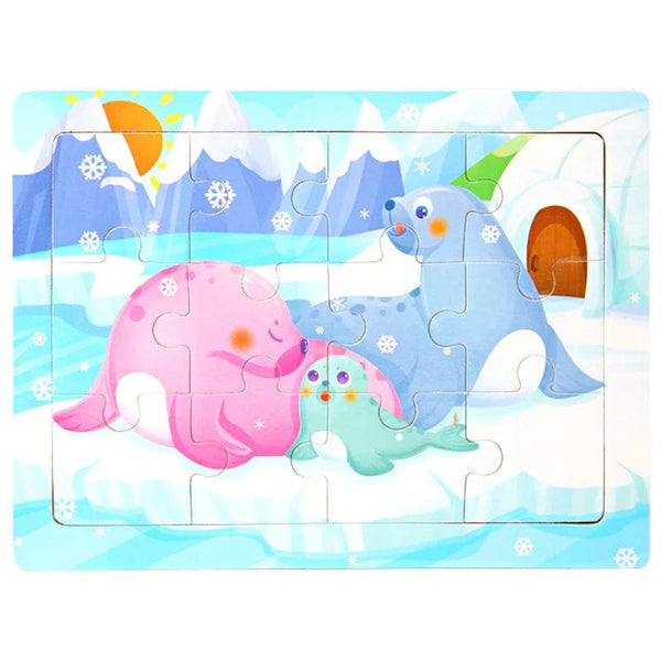 Planet Gates 15*11cm 3D Puzzle Cartoon Animals Wood Puzzle Kids Cognitive Jigsaw Puzzle Baby Wooden Toys Educational Toys for Children