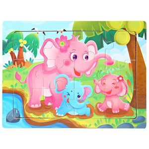 Planet Gates 15*11cm 3D Puzzle Cartoon Animals Wood Puzzle Kids Cognitive Jigsaw Puzzle Baby Wooden Toys Educational Toys for Children