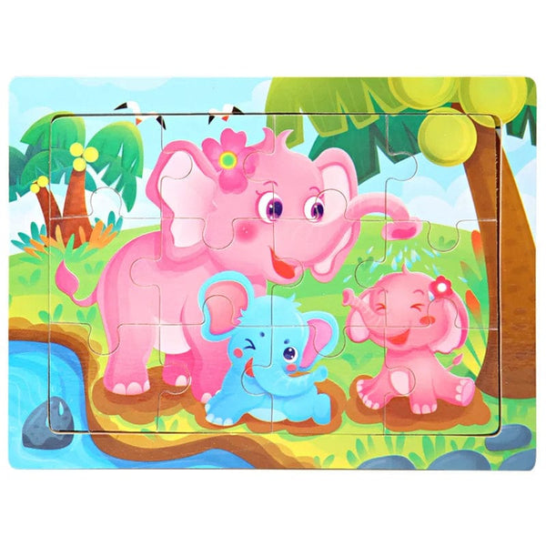 Planet Gates 15*11cm 3D Puzzle Cartoon Animals Wood Puzzle Kids Cognitive Jigsaw Puzzle Baby Wooden Toys Educational Toys for Children