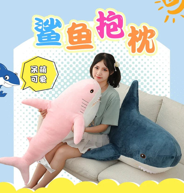 Planet Gates 15-140cm Colorful Shark Plush Toy Blue/Pink/Grey Stuffed Animal Fish Soft Doll Whale Sleep Pillow Kawaii Gift for Kid Girl Boys