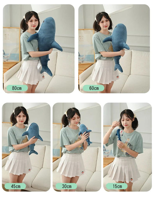 Planet Gates 15-140cm Colorful Shark Plush Toy Blue/Pink/Grey Stuffed Animal Fish Soft Doll Whale Sleep Pillow Kawaii Gift for Kid Girl Boys