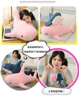 Planet Gates 15-140cm Colorful Shark Plush Toy Blue/Pink/Grey Stuffed Animal Fish Soft Doll Whale Sleep Pillow Kawaii Gift for Kid Girl Boys