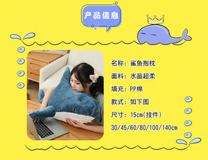 Planet Gates 15-140cm Colorful Shark Plush Toy Blue/Pink/Grey Stuffed Animal Fish Soft Doll Whale Sleep Pillow Kawaii Gift for Kid Girl Boys
