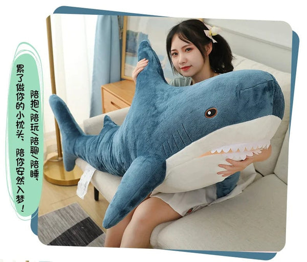 Planet Gates 15-140cm Colorful Shark Plush Toy Blue/Pink/Grey Stuffed Animal Fish Soft Doll Whale Sleep Pillow Kawaii Gift for Kid Girl Boys