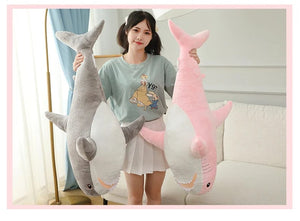 Planet Gates 15-140cm Colorful Shark Plush Toy Blue/Pink/Grey Stuffed Animal Fish Soft Doll Whale Sleep Pillow Kawaii Gift for Kid Girl Boys
