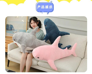 Planet Gates 15-140cm Colorful Shark Plush Toy Blue/Pink/Grey Stuffed Animal Fish Soft Doll Whale Sleep Pillow Kawaii Gift for Kid Girl Boys