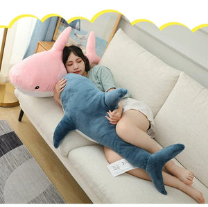 Planet Gates 15-140cm Colorful Shark Plush Toy Blue/Pink/Grey Stuffed Animal Fish Soft Doll Whale Sleep Pillow Kawaii Gift for Kid Girl Boys