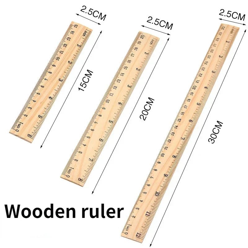Planet Gates 15/20/30cm Wooden Straight Rulers Drawing Tool Desk Accessories Student Teacher Stationery School Office Supplies