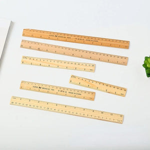 Planet Gates 15/20/30cm Wooden Straight Rulers Drawing Tool Desk Accessories Student Teacher Stationery School Office Supplies