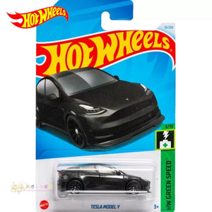 Planet Gates 15 2024F Original Hot Wheels Car Tesla Model Y Toys for Boys 1/64 Diecast Metal Vehicle Green Speed Juguete Collector Birthday Gift