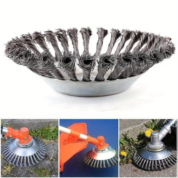 Planet Gates 15.24 cm 1pc Steel Wire Wheel Garden Weed Brush Lawn Mower Grass Eater Trimmer Brush Cutter Tools Garden Grass Trimmer Head Weed Brush