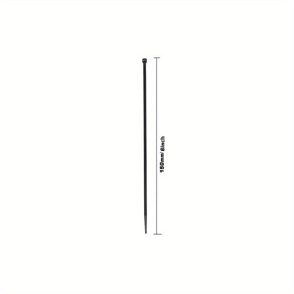 Planet Gates 15.24cm(100pcs) 100pcs Outdoor Weather Resistant Black Cable Ties Heavy Duty UV Resistant Zip Ties Multi-Purpose Self-Locking Black Nylon Tie Wraps Management Bundles