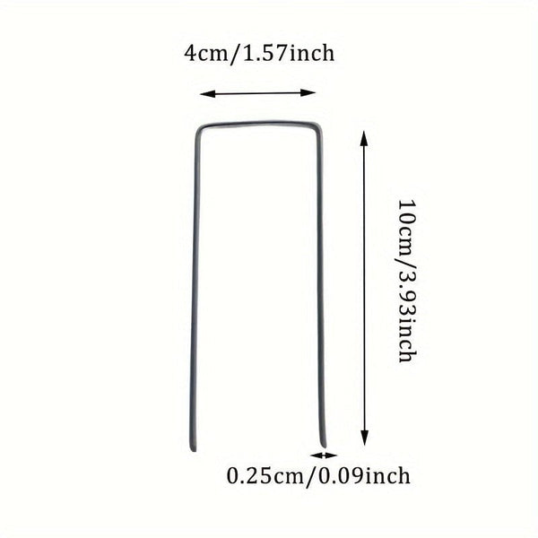 Planet Gates 15/25pcs Galvanized Garden Landscape Pin, U-shaped Lawn Fabric Landscape Pin For Safety Garden Flower Plants Supplies, Garden Balcony Planting Supplies, Planters & Container Accessories