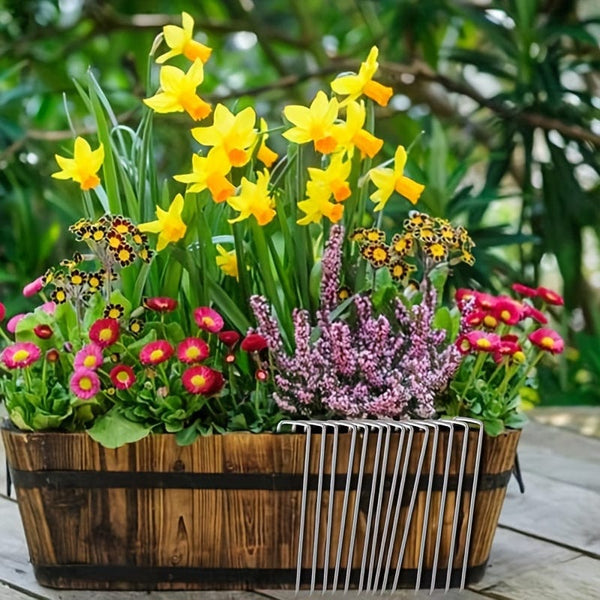 Planet Gates 15/25pcs Galvanized Garden Landscape Pin, U-shaped Lawn Fabric Landscape Pin For Safety Garden Flower Plants Supplies, Garden Balcony Planting Supplies, Planters & Container Accessories