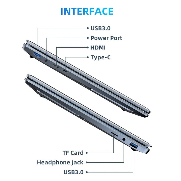 Planet Gates 15.6"+7" Dual Screen Laptop Intel Celeron N100 32GB 16GB DDR4 RGB Backlit Keyboard Computer Notebook Laptops Touch Screen