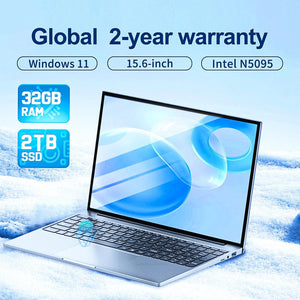 Planet Gates 15.6 Inch Laptop 32GB Ram 2TB SSD Windows 11 Notebook Pc Gamer Intel N5095 Office Computer with Backlit Fingerprint Wifi Camera
