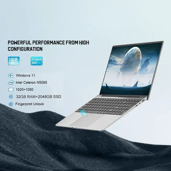 Planet Gates 15.6"Laptop Intel Celeron N5095 notebook gamer 32GB RAM 2TB SSD Office Study PC Computer Windows 11 1920*1080 Resolution laptop