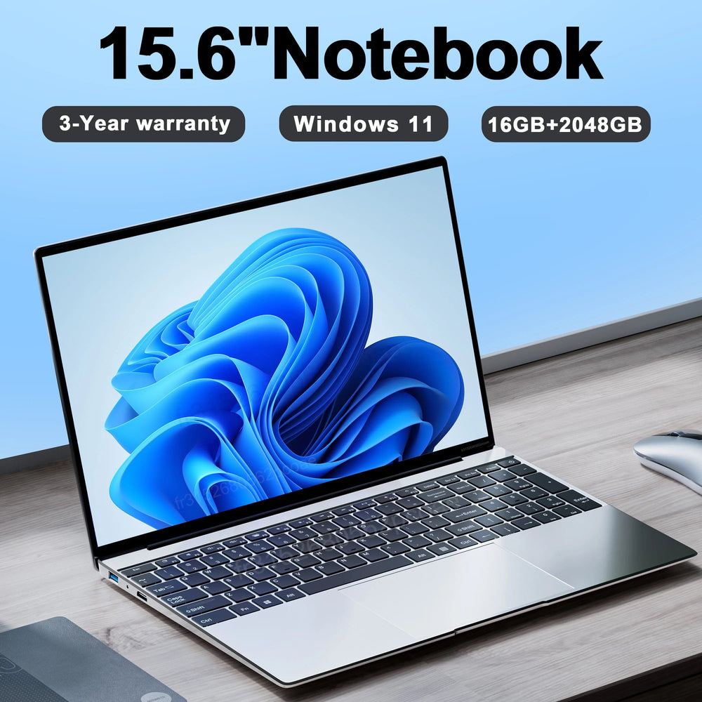 Planet Gates 15.6" Ultra Slim Laptop 16GB RAM 2TB SSD Intel N3700 Notebook Gamer  1920*1080  Display Office Study Computer PC Windows 11 Pro