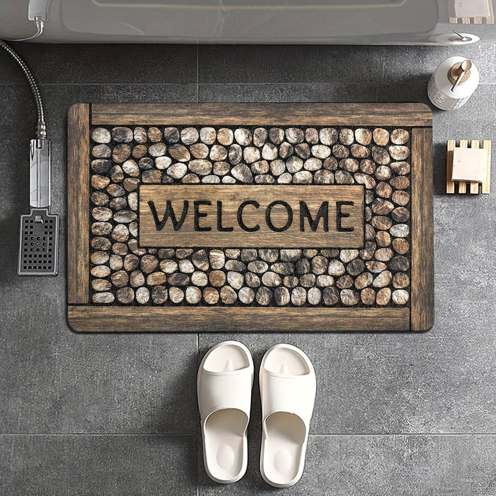 Planet Gates 15.74*23.62inch (40*60cm) 1pc Stone Pattern Entrance Doormat, Durable Stain-resistant Throw Carpet, Lightweight And Washable Rug, Suitable For Entrance Bedroom Living Room Kitchen Bathroom Home Room Supplies Spring Decor Gift