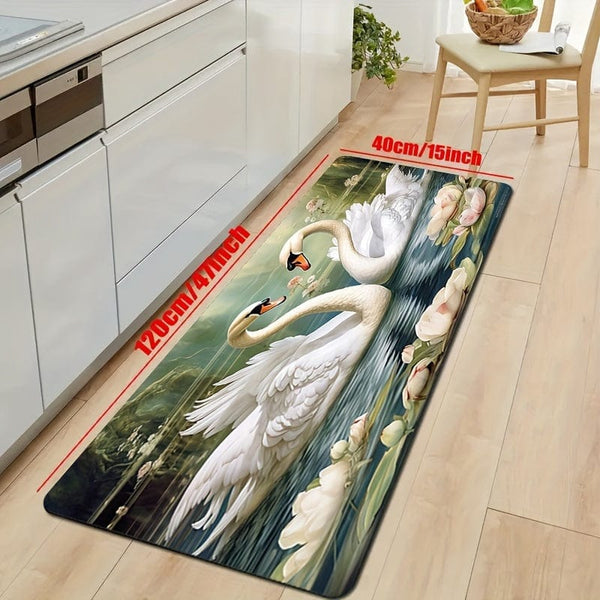 Planet Gates 15.74 X 47.24inch----40x120cm 1pc Flannel 3D Printing Non-Slip, Waterproof, And Dirt-Resistant Kitchen Floor Mat - Machine Washable And Rugs Perfect For Living Room, Laundry, And Bathroom - Enhance Room Decor And Protect Floors Mats