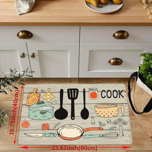Planet Gates 15.75*23.62in/40*60cm 1pc, Soft Kitchen Rug, Cushioned Anti-Fatigue Kitchen Rug, Waterproof Non-Slip Kitchen Rugs Set, Runner Rug, Bedside Rug, Super Absorbent Machine Washable Carpet For Farmhouse Kitchen Home Office Sink Laundry