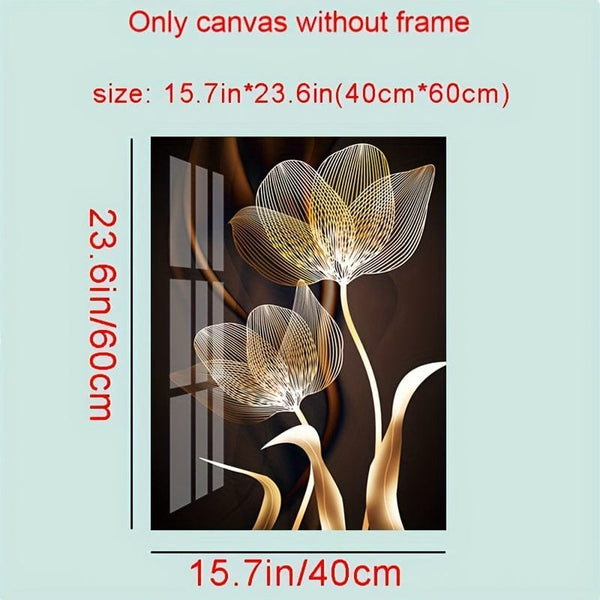 Planet Gates 15.7in*23.6in/40cm*60cm 3pcs Unframed Poster, Black And Golden Flower Wall Art Canvas Painting For Living Room Decor - Modern Abstract Design, 15.7x23.6in/40x60cm