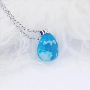 Planet Gates 15 Chic Transparent Noctilucent Resin Rould Ball White Cloud Eagle Pendant Necklace Blue Sky Moon Choker Jewelry Women Gift