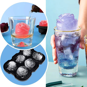 Planet Gates 15 grid Cube Diamond Rose Shaped Ice Cube Mould Food Grade Silicone Square Round Ice Cube Maker Tray High Quality Mold For Bar Making Drinks