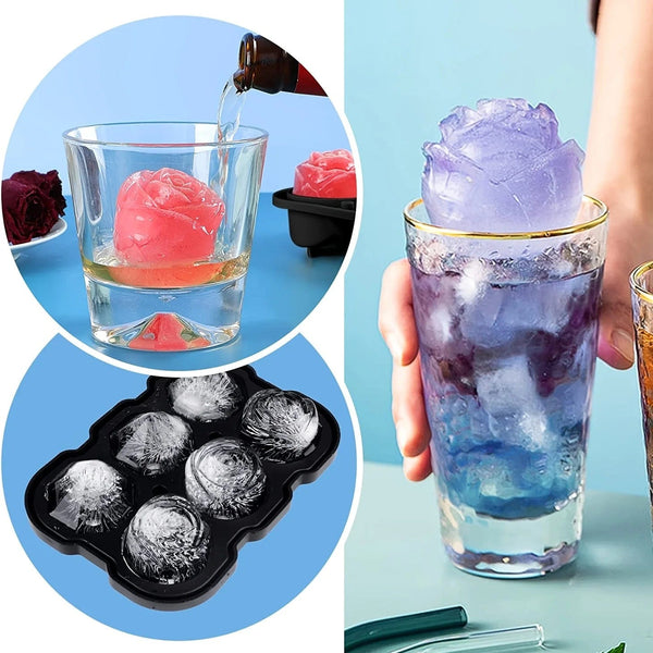 Planet Gates 15 grid Cube Diamond Rose Shaped Ice Cube Mould Food Grade Silicone Square Round Ice Cube Maker Tray High Quality Mold For Bar Making Drinks